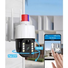 Eco Lounge Güneş Enerjili Alarmlı Çakarlı Dış Mekan Güvenlik Kamerası