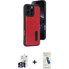 Cepte Toptan iPhone 16 Pro Max Yörünge Işık Serisi - Şeffaf Pasifik Cam Ekran Koruyucu + Titanyum Gri Bilvis Titan Kamera Lens