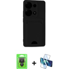 Cepte Toptan Redmi Note 13 Pro 4g Vadi Çizgi Prime - Siyah 3D Antistatik Cam Ekran Koruyucu + Siyah Raze Metal Kamera Lens