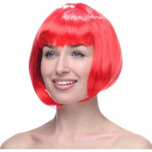Ttt Kırmızı Küt Peruk Saç