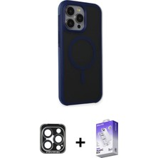 Cepte Toptan iPhone 15 Pro Max Çekirdek Yansıma Prime - Siyah Bilvis 5in1 3D Magic Cam Ekran Koruyucu + Lacivert Pvd Metal Kamera Lens