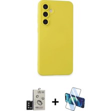Galaxy S24 Ahenk Serisi - Siyah 3D Antistatik Seramik Nano Ekran Koruyucu + Titanyum Gri Bilvis Titan Kamera Lens