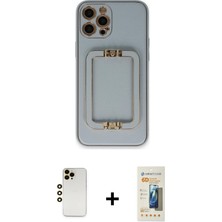 Cepte Toptan iPhone 12 Pro Kozmos Minimal Prime - Siyah 6d Mat Seramik Hayalet Nano Ekran Koruyucu + Gold Shine Kamera Lens