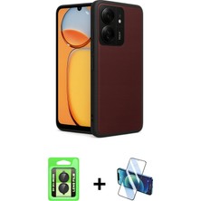 Cepte Toptan Redmi 13C Kıvılcım Işık Serisi - Siyah 3D Antistatik Seramik Nano Ekran Koruyucu + Siyah Raze Metal Kamera Lens