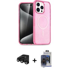 iPhone 15 Pro Max Eksen Doku Koleksiyonu - Siyah Vanessa Magic Cam + Siyah Raze Metal Kamera Lens