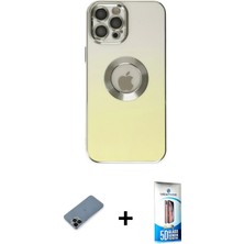 Cepte Toptan iPhone 12 Pro Max Kutup Yansıma Özel Seri - Siyah 5d Eko Cam Ekran Koruyucu + Siyah Shine Kamera Lens Koruma Cam