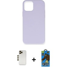 Cepte Toptan iPhone 12 Pro Max Ahenk Serisi - Siyah 18D Cam Ekran Koruyucu + Gold Shine Kamera Lens