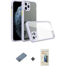 Cepte Toptan iPhone 11 Pro Max Nova Asil Özel Seri - Siyah 6d Mat Seramik Hayalet Nano Ekran Koruyucu + Gümüş Shine Kamera Lens Koruma Cam