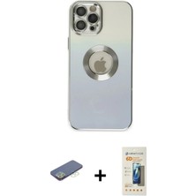 iPhone 12 Pro Kutup Yansıma Özel Seri - Siyah 6d Mat Seramik Hayalet Nano Ekran Koruyucu + Yeşil Renkli Kamera Lens Koruma Cam