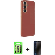 Galaxy A24 4g Yankı Serisi - Siyah 3D Antistatik Hayalet Cam Ekran Koruyucu + Gümüş Raze Metal Kamera Lens