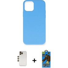 Cepte Toptan iPhone 12 Pro Max Ahenk Serisi - Siyah 18D Cam Ekran Koruyucu + Gold Shine Kamera Lens