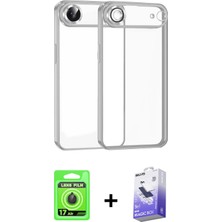 BUTİMAR'S iPhone 17 Air Vadi Minimal - Siyah Bilvis 5in1 5d Magic Hayalet Cam Ekran Koruyucu + Siyah Raze Metal Kamera Lens