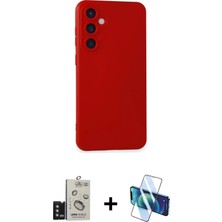 Cepte Toptan Galaxy S24 Ahenk Serisi - Siyah 3D Antistatik Seramik Nano Ekran Koruyucu + Titanyum Gri Bilvis Titan Kamera Lens
