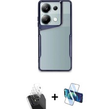 BUTİMAR'S Redmi Note 13 Pro 4g Akış Çizgi Koleksiyonu - Siyah 3D Antistatik Cam Ekran Koruyucu + Şeffaf Kamera Lens Koruma Cam