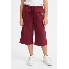 Toontoy Kız Çocuk Beli Lastikli  Bağlamalı Düz Paça Baskılı Kapri 25002