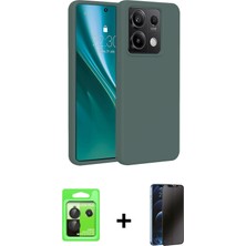 BUTİMAR'S Redmi Note 13 Pro 5g Kozmos Yansıma Özel Seri - Siyah 3D Antistatik Hayalet Cam Ekran Koruyucu + Siyah Raze Metal Kamera Lens