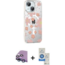 Cepte Toptan iPhone 14 Yörünge Işık Prime - Şeffaf Royal Nano Ekran Koruyucu + Mavi Raze Metal Kamera Lens