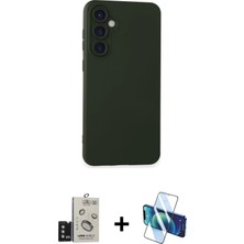 Cepte Toptan Galaxy S24 Ahenk Serisi - Siyah 3D Antistatik Seramik Nano Ekran Koruyucu + Titanyum Gri Bilvis Titan Kamera Lens
