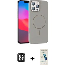 Cepte Toptan iPhone 16 Pro Max Siluet Doku Özel Seri - Şeffaf Pasifik Cam Ekran Koruyucu + Siyah Pvd Metal Kamera Lens
