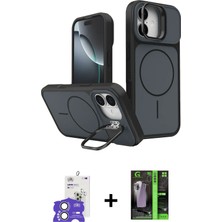 iPhone 17 Iz Modern Prime - Şeffaf 360 Full Body Arka Koruyucu + Gümüş Bilvis Titan Kamera Lens