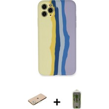 iPhone 11 Pro Yadigar Çizgi - Siyah Joko Magic 5d Hayalet Cam + Yeşil Renkli Kamera Lens Koruma Cam