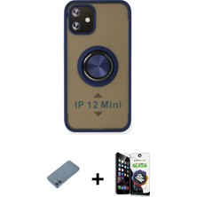 BUTİMAR'S iPhone 12 Mini Yörünge Çizgi - Şeffaf Temperli Cam Ekran Koruyucu + Mavi Shine Kamera Lens Koruma Cam