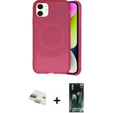 Cepte Toptan iPhone 11 Ufuk Serisi - Siyah 360 Mat Full Body Arka Koruyucu + Gold Pers Alüminyum Kamera Lens
