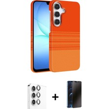 BUTİMAR'S Galaxy S24 Fe Doruk Serisi - Siyah 3D Antistatik Hayalet Cam Ekran Koruyucu + Gri Raze Metal Kamera Lens