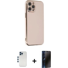 BUTİMAR'S iPhone 12 Pro Yankı Serisi - Siyah 3D Antistatik Hayalet Cam Ekran Koruyucu + Mavi Shine Kamera Lens