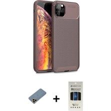 BUTİMAR'S iPhone 11 Pro Eksen Form Prime - Siyah 5d Hayalet Cam Ekran Koruyucu + Gold Shine Kamera Lens Koruma Cam