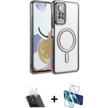 Redmi Note 12 Pro 4g Zirve Doku Prime - Siyah 3D Antistatik Cam Ekran Koruyucu + Şeffaf Kamera Lens Koruma Cam