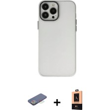 BUTİMAR'S iPhone 13 Pro Max Ahenk Çizgi Prime - Şeffaf Maxco Cam Ekran Koruyucu + Mavi Renkli Kamera Lens Koruma Cam