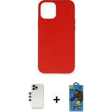 iPhone 12 Pro Max Ahenk Serisi - Siyah 18D Cam Ekran Koruyucu + Gold Shine Kamera Lens