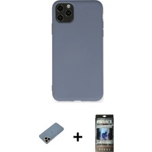 Cepte Toptan iPhone 11 Pro Max Ahenk Serisi - Siyah 34D Hayalet Izgaralı Cam + Gold Shine Kamera Lens Koruma Cam