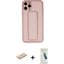 Cepte Toptan iPhone 11 Pro Max Akış Doku - Şeffaf Pasifik Cam Ekran Koruyucu + Mavi Renkli Kamera Lens Koruma Cam