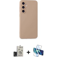 Cepte Toptan Galaxy S24 Ahenk Serisi - Siyah 3D Antistatik Seramik Nano Ekran Koruyucu + Titanyum Gri Bilvis Titan Kamera Lens
