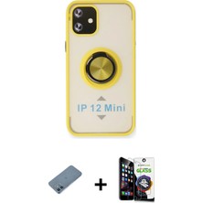 BUTİMAR'S iPhone 12 Mini Yörünge Çizgi - Şeffaf Temperli Cam Ekran Koruyucu + Mavi Shine Kamera Lens Koruma Cam