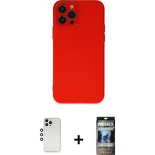 BUTİMAR'S iPhone 12 Pro Çekirdek Modern Serisi - Siyah 34D Hayalet Izgaralı Cam + Gümüş Shine Kamera Lens