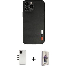 Cepte Toptan iPhone 13 Pro Max Doruk Asil Koleksiyonu - Siyah Bilvis 3D Cam Ekran Koruyucu + Gökkuşağı Shine Kamera Lens