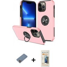 iPhone 13 Pro Max Odak Form Prime - Siyah 6d Mat Seramik Hayalet Nano Ekran Koruyucu + Mor Metal Kamera Lens Koruma Cam