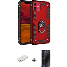 Cepte Toptan iPhone 11 Ahenk Klasik Koleksiyonu - Siyah 3D Antistatik Hayalet Cam Ekran Koruyucu + Sarı Renkli Kamera Lens Koruma Cam