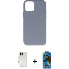 Cepte Toptan iPhone 12 Pro Max Ahenk Serisi - Siyah 18D Cam Ekran Koruyucu + Gold Shine Kamera Lens