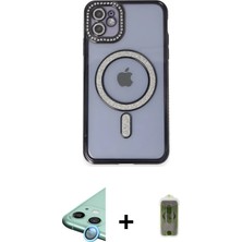 iPhone 11 Zirve Doku Prime - Siyah Joko Magic 5d Hayalet Cam + Mavi Raze Metal Kamera Lens