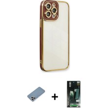 Cepte Toptan iPhone 13 Pro Çekirdek Klasik Serisi - Şeffaf 360 Full Body Arka Koruyucu + Gökkuşağı Shine Kamera Lens Koruma Cam