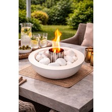 Stone Edition Masa Üstü Şömine El Yapımı Ateş Çukuru (250ML Bioethanol Yakıt Hediyeli )