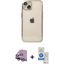BUTİMAR'S iPhone 14 Vadi Minimal - Şeffaf Royal Nano Ekran Koruyucu + Mor Raze Metal Kamera Lens