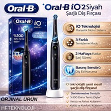 Oral-B Io 2 Siyah Şarjlı Diş Fırçası + Normal Oral-B Diş Fırçası Hediye