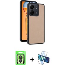 Redmi 13C Kıvılcım Işık Serisi - Siyah 3D Antistatik Seramik Nano Ekran Koruyucu + Siyah Raze Metal Kamera Lens