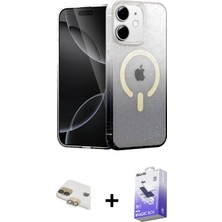 Cepte Toptan iPhone 11 Eksen Minimal Özel Seri - Siyah Bilvis 5in1 5d Magic Hayalet Cam Ekran Koruyucu + Gold Pers Alüminyum Kamera Lens