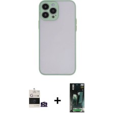 Cepte Toptan iPhone 14 Pro Max Ahenk Çizgi Serisi - Siyah 360 Mat Full Body Arka Koruyucu + Gümüş Bilvis Titan Kamera Lens